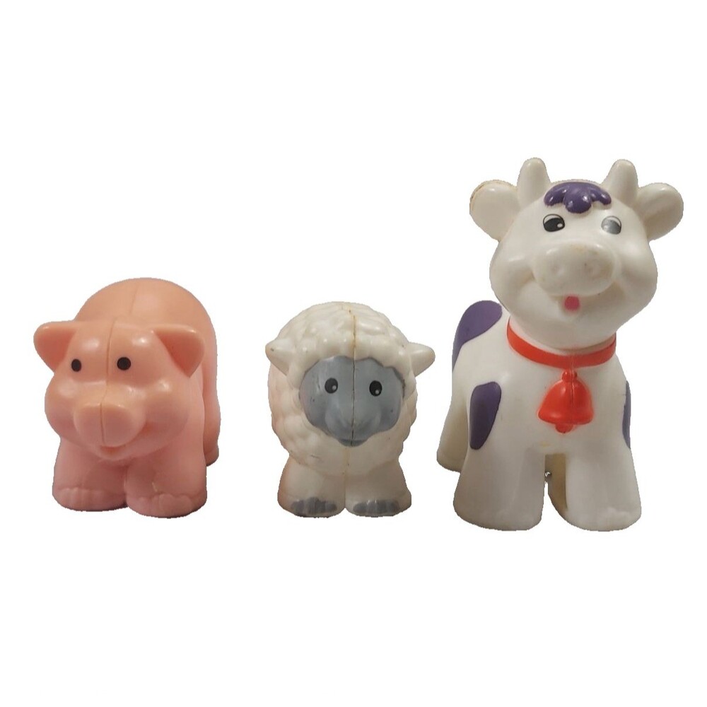 Fisher Price Little People Farm Animals Lot of 3 Figures Vintage Cow Pig Sheep